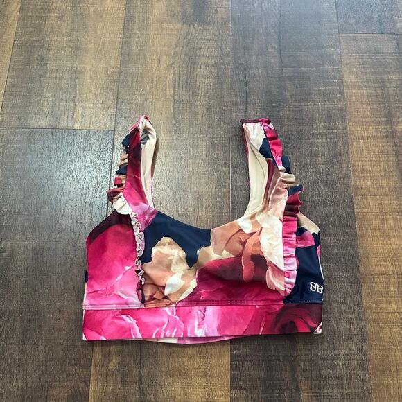 Albion Fit Peony Ruffle Bikini Swimsuit Top Size Small - Picture 6 of 6